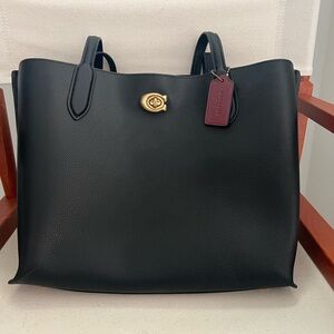 Coach Black Leather Tote Bag